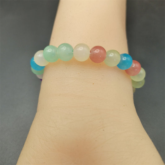 Gradient Color Colorful Bracelet Women's Single Circle Fashion Simple Crystal Bracelet