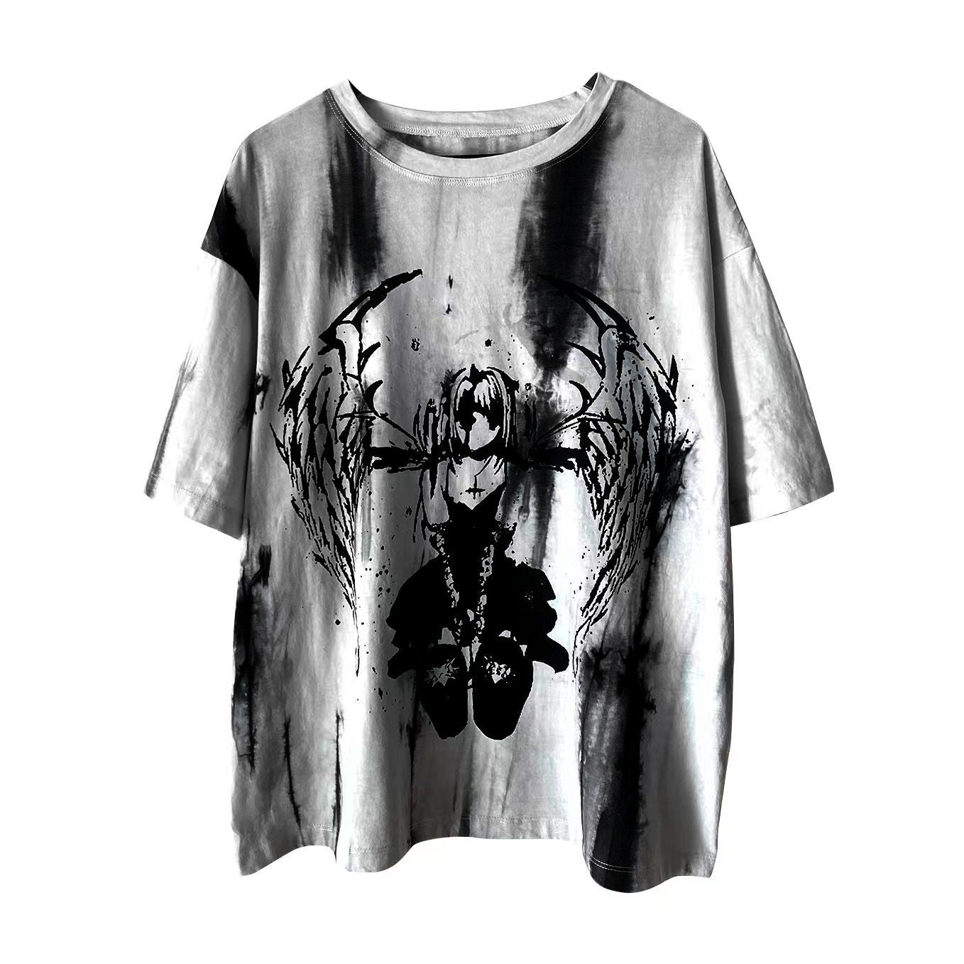 Tie-dyed Short-sleeved T-shirt Women's Loose Top