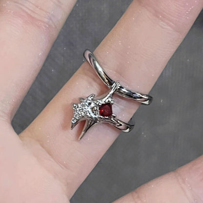 Fashion Punk Cross Butterfly Ring