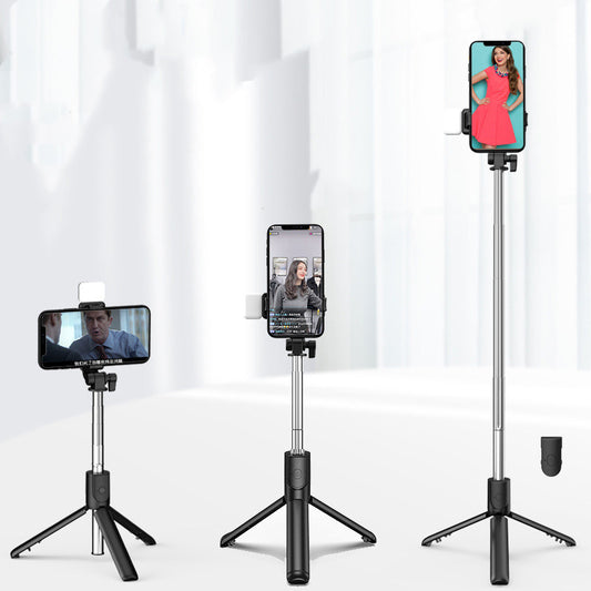 Compatible with Apple, Bluetooth Fill Light Selfie Stick Outdoor Live Broadcast Integrated Tripod Phone Holder