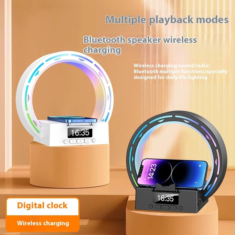 Bluetooth Speaker Seven-color Ambience Light Wireless Charging Small Night Lamp