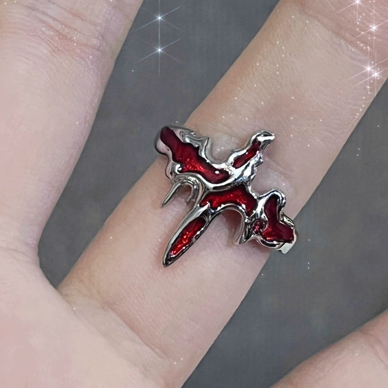 Fashion Punk Cross Butterfly Ring