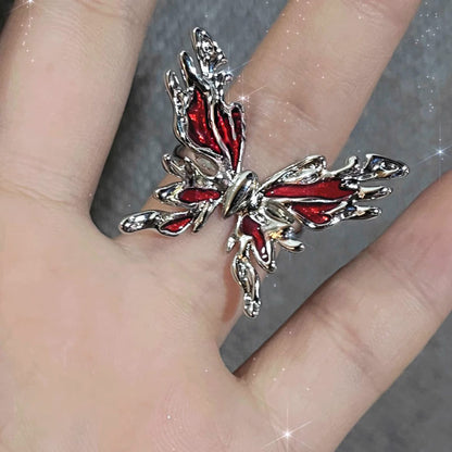 Fashion Punk Cross Butterfly Ring