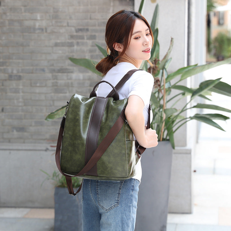 Women's Fashion Soft Leather Backpack