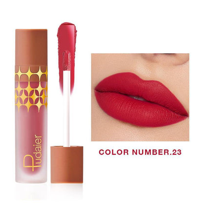 24 Color Matte Shimmer Matte Surface Nonstick Cup Lip Lacquer