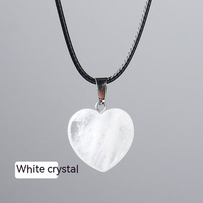 Natural Crystal 2cm Love Pendant Rough Stone Agate Peach Heart