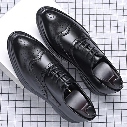 Autumn And Winter Brogue Men's Business Leather Shoes