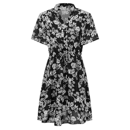 European And American Summer Women's V Neck Floral Chiffon Dress